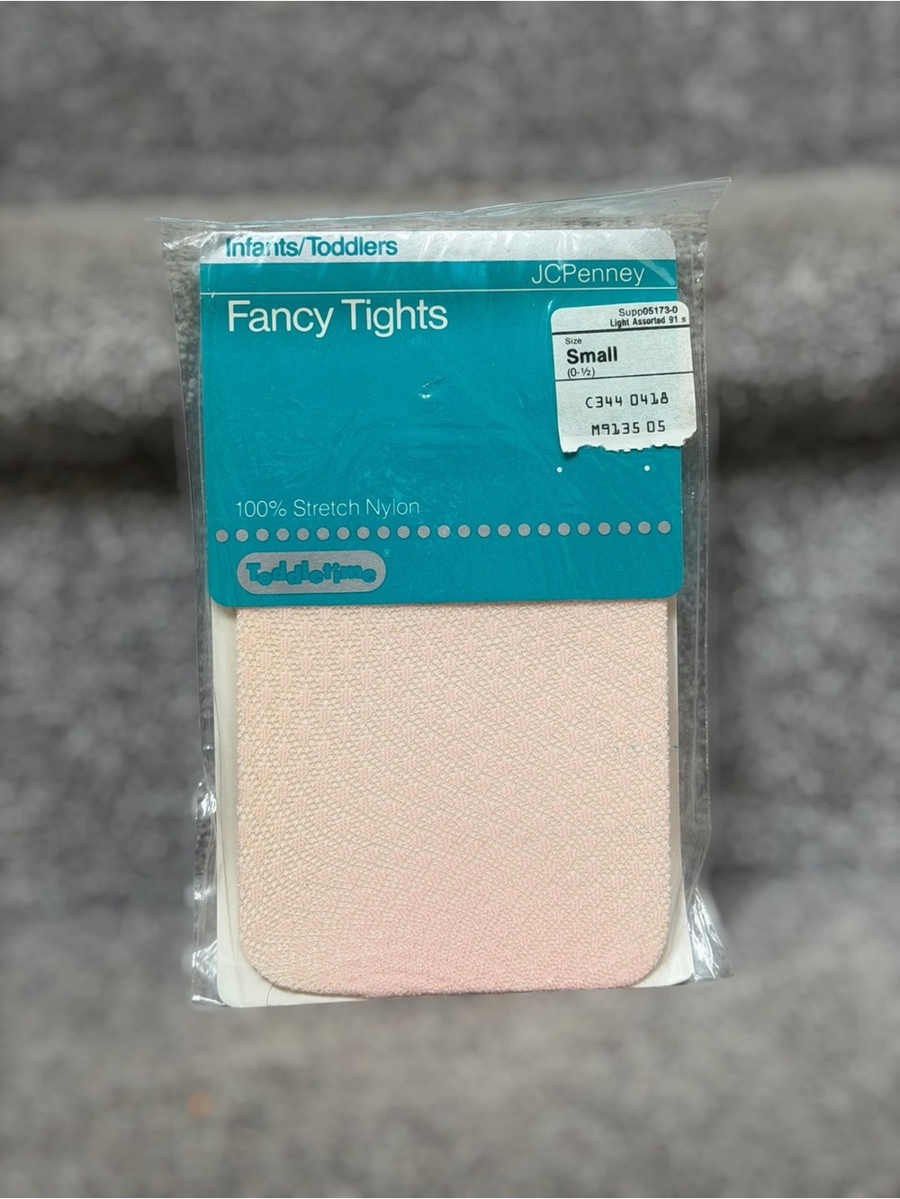 Vintage 1980s JCPenney Toddletime Fancy Tights Pink Infant Toddler NOS USA